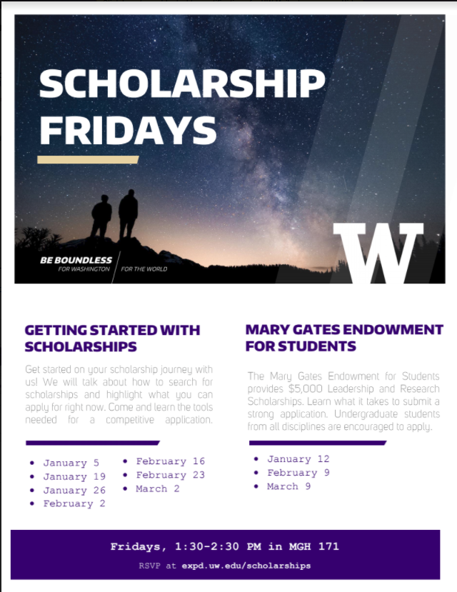 5,000 Mary Gates Scholarships Department of Political Science University of Washington