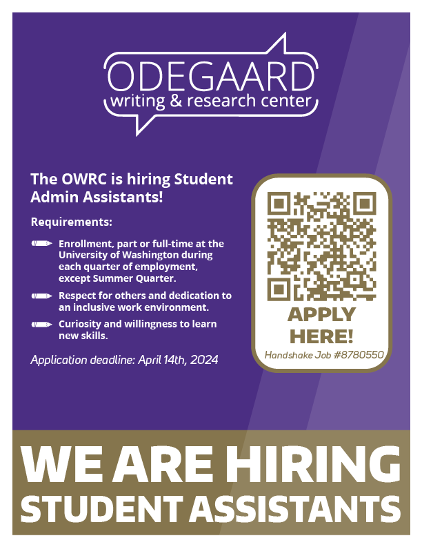 OWRC We Are Hiring Student Assistants Spring 2024(1)