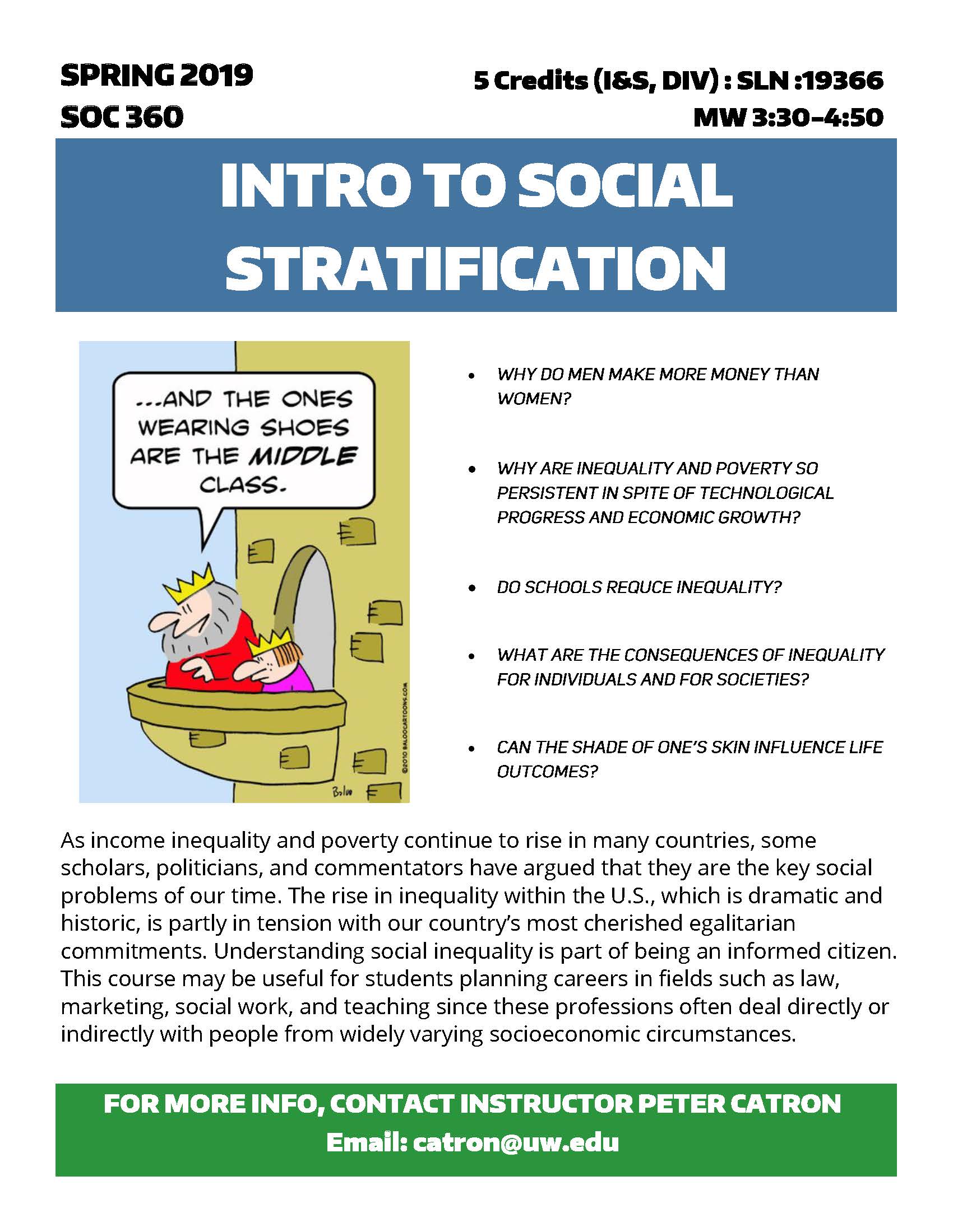 Social Stratification Course Useful for All Majors! | Department of  Political Science | University of Washington