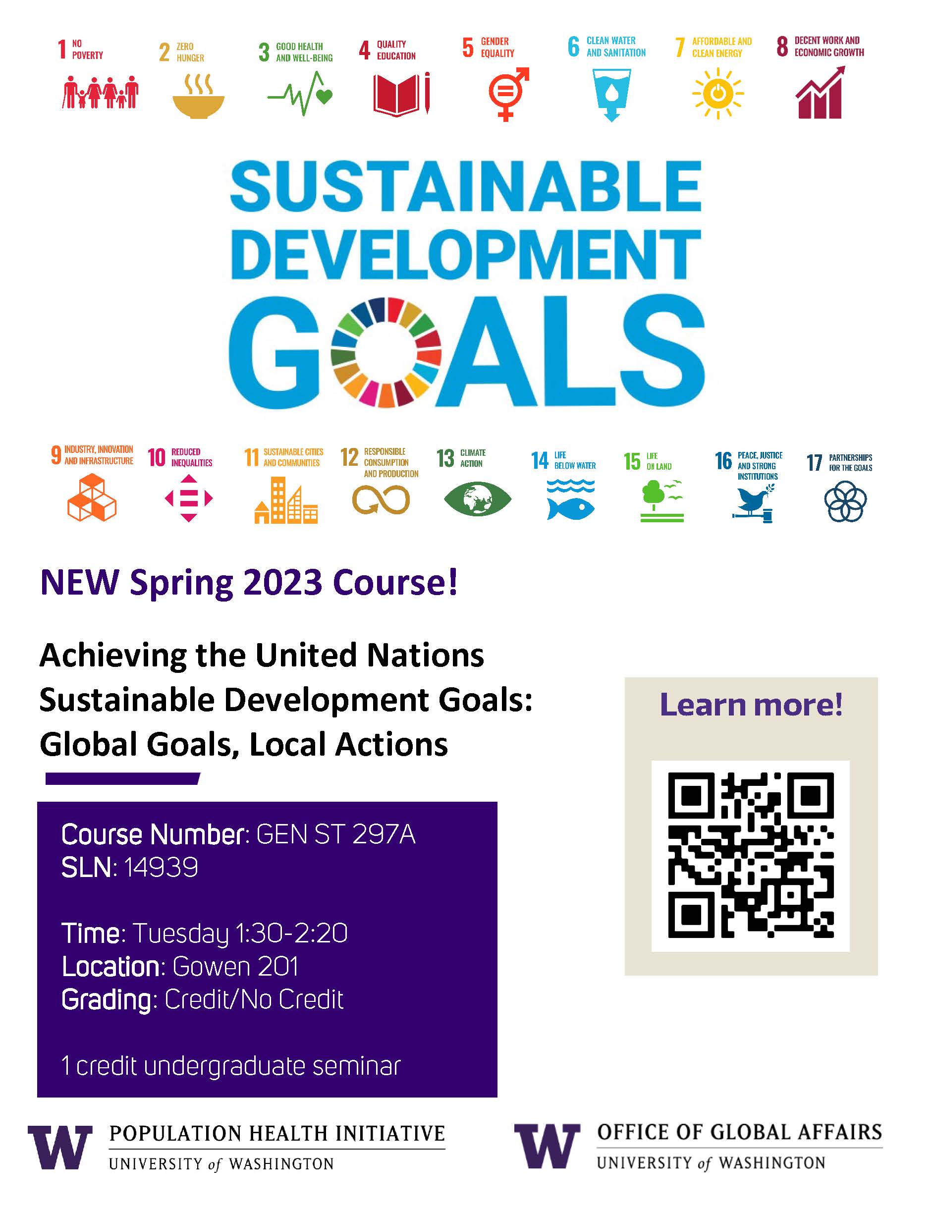 Spring 2023 UN SDGs Course Flyer