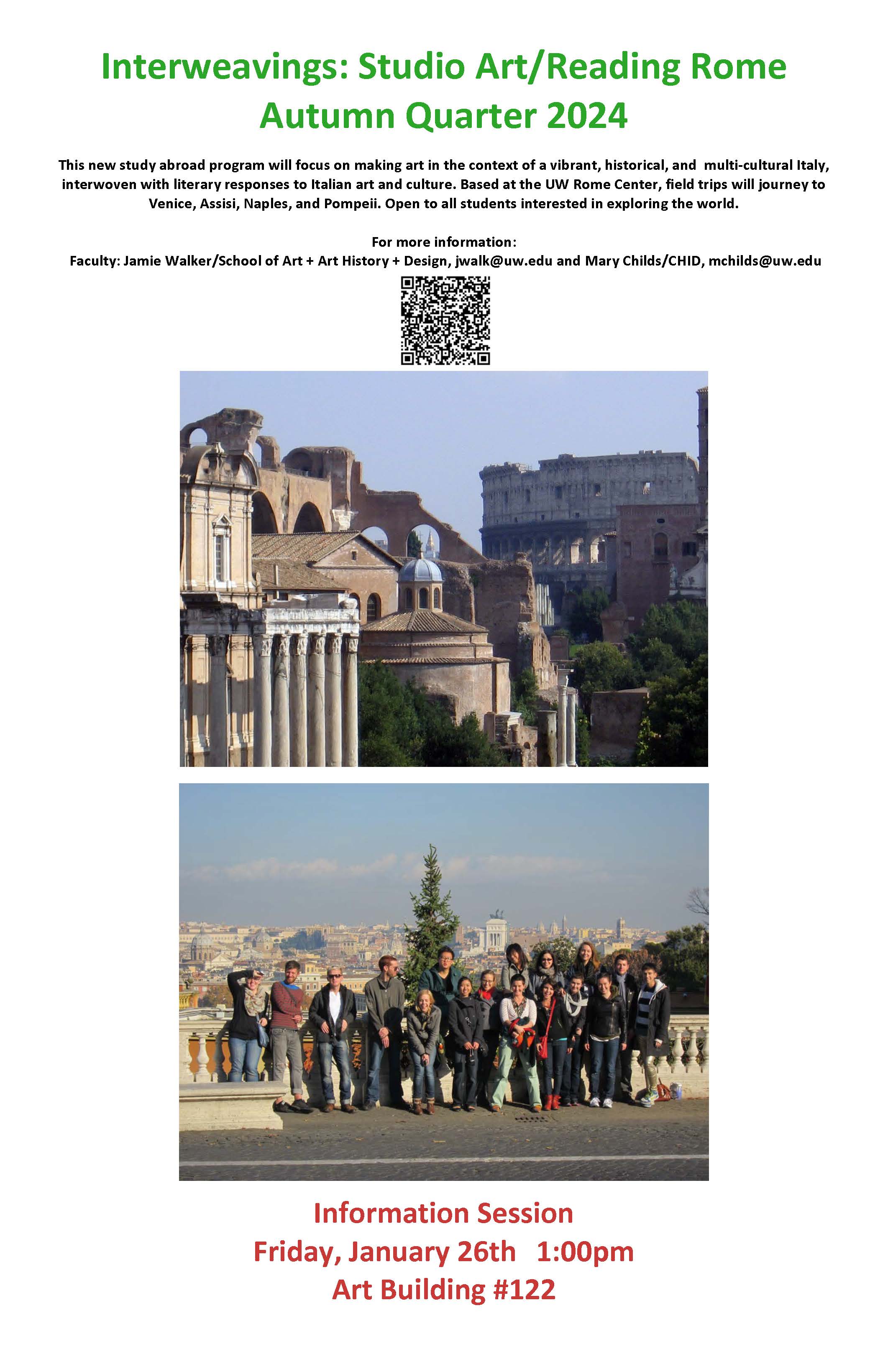 Study Abroad Rome Autumn Quarter flyer