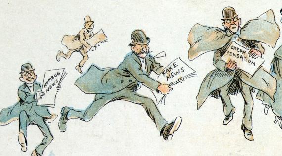 "Fake News" (Political Cartoon, 1895)