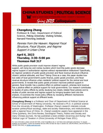 Changdong Zhang Colloquium
