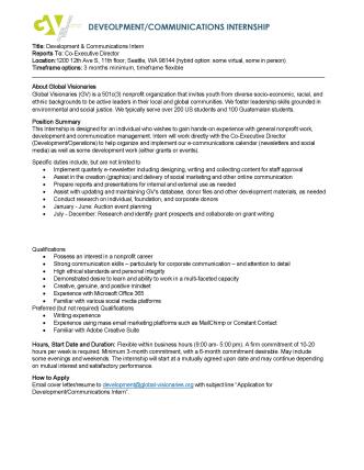 Dev & Comm Intern - Jan 23