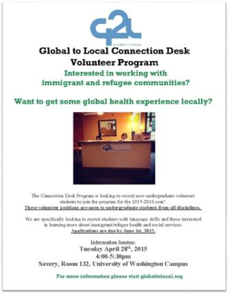 Global To Local Volunteer Information Session on 4/28