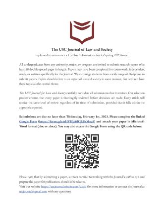 JLS Call for Submissions 