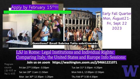 LSJ in Rome Info Session Flyer LSJ in Rome Info Session Flyer