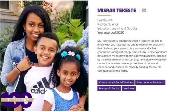 Misrak Tekeste on Husky 100