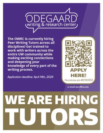 OWRC We Are Hiring Tutors Spring 2024