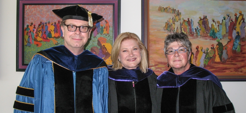 Prof. Lovell, Distinguished Alumna Charbonneau, and Prof. DiStefano