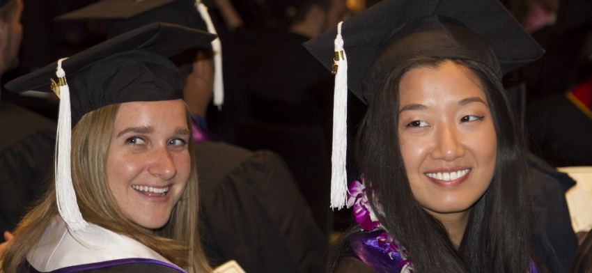 Undergraduates celebrating graduation