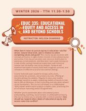 Winter 2026 EDUC 335 flyer