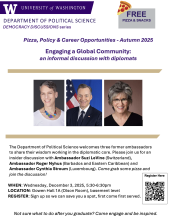 Policy & Pizza Flyer, Dec 3