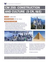 CM 250: Construction and Culture - Course Flyer