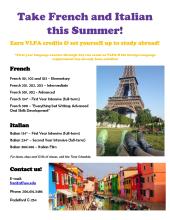 French and Italian Studies - Summer Courses 2017