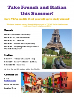 French and Italian Studies - Summer Courses 2017