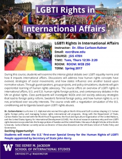 JSIS 478H LGBTI Rights in International Affairs Flyer