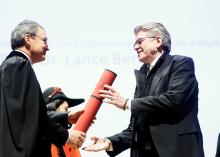 Prof. Lance Bennett receiving honorary doctorate University of Bern