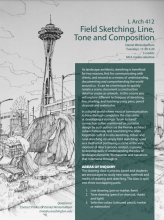 Flyer for L ARCH 412 Field Sketching, Line, Tone and Composition