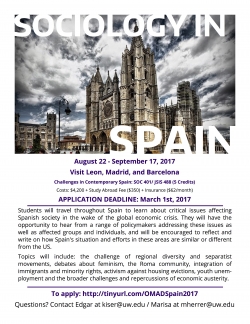 Study Abroad - Sociology in Spain Flyer