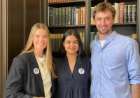  Kate Lawson (Managing Editor for ‘25-‘26), Zoe Stylianides (Founder and Editor-in-Chief ‘24-‘25(, and Luke McFadden (Editor-in-Chief for ‘25-‘26) attending the UWJPS End of Year Award Ceremony in 2025