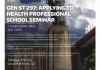 Applying to Health Professional School - Flyer