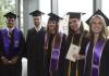 Undergraduates waiting for the ceremony to start