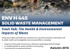 ENV H 445 Solid Waste Management: The Health and Environmental Impact of Waste 