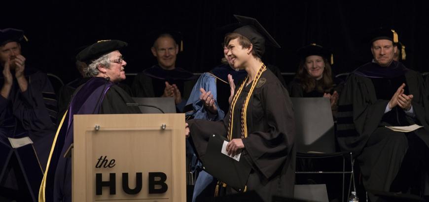 Professor Christine DiStefano and award winner Anna Mikkelborg