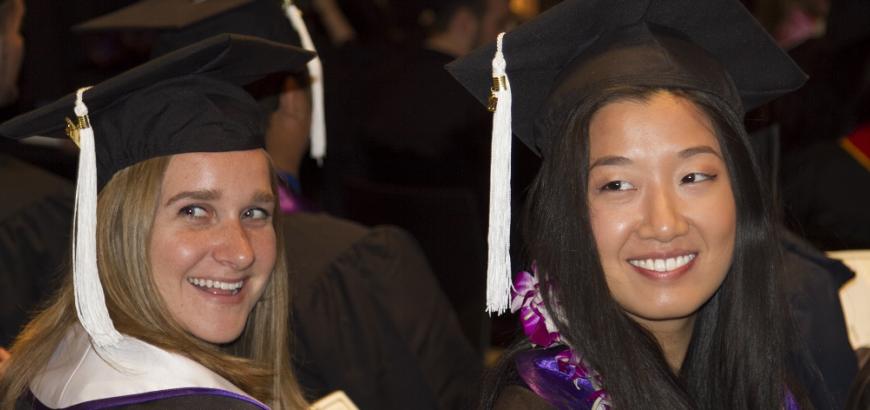 Undergraduates celebrating graduation