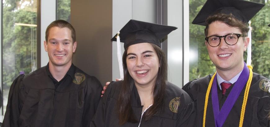 Undergraduates waiting for the ceremony to start