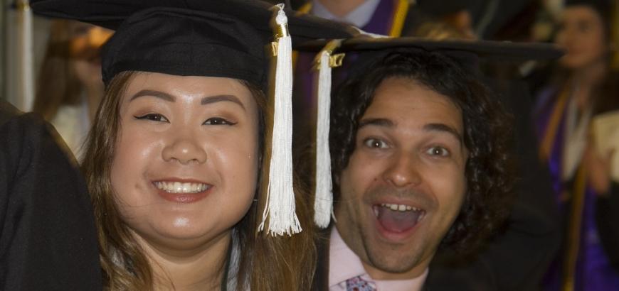 Undergraduates waiting for the ceremony to start